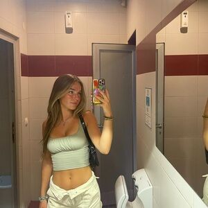 Aritzia olive green crop top